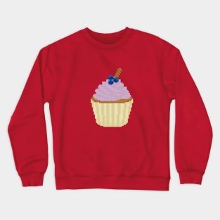 Purple cupcake pixel art Crewneck Sweatshirt